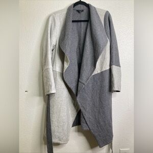 Alfani Gray Colorblock Shawl Collar Belted Wool Blend Coat Jacket Size PL/PXL
